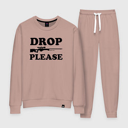 Костюм хлопковый женский Drop Please, цвет: пыльно-розовый