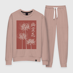 Костюм хлопковый женский Призрачный цветок, цвет: пыльно-розовый