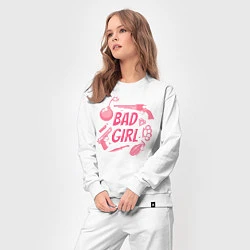 Костюм хлопковый женский Bad girl, цвет: белый — фото 2