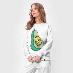 Костюм хлопковый женский Гомер авокадо, цвет: белый — фото 2