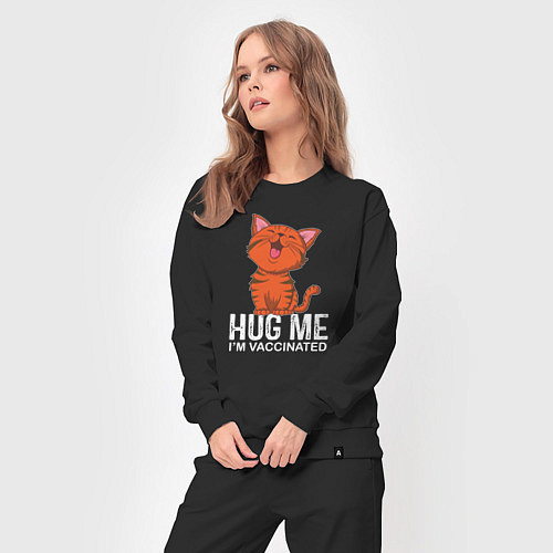 Женский костюм Hug Me Im Vaccinated / Черный – фото 3