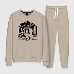 Костюм хлопковый женский Остров Сахалин, цвет: миндальный