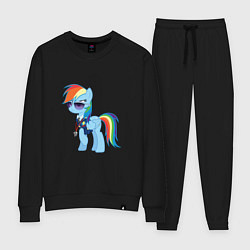 Костюм хлопковый женский Pony - Rainbow Dash, цвет: черный