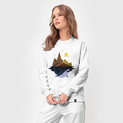 Костюм хлопковый женский Abstract Geometry Shark Island, цвет: белый — фото 2