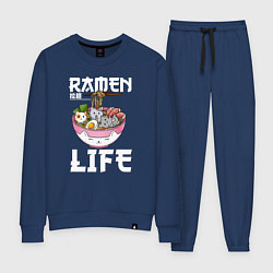 Костюм хлопковый женский Ramen life, цвет: тёмно-синий