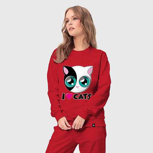 Женский костюм I Love Cats / Красный – фото 3