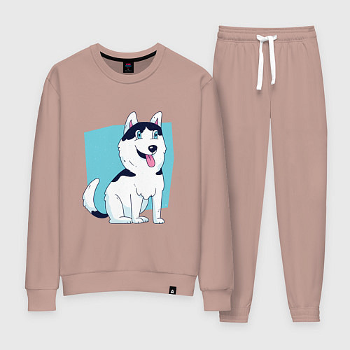 Женский костюм Сибирский Хаски Siberian Husky / Пыльно-розовый – фото 1