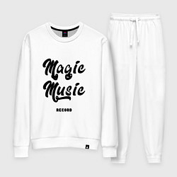 Костюм хлопковый женский Magic Music Record Black on White, цвет: белый