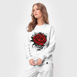 Костюм хлопковый женский Красная Роза Red Rose, цвет: белый — фото 2