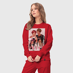 Костюм хлопковый женский BTS Vogue, цвет: красный — фото 2