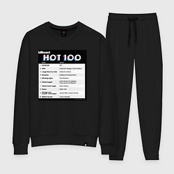 Костюм хлопковый женский BTS DYNAMITE BILLBOARD HOT-100, цвет: черный