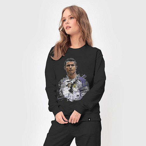 Женский костюм Cristiano Ronaldo Manchester United Portugal / Черный – фото 3