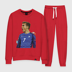 Костюм хлопковый женский Antoine Griezmann, цвет: красный