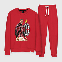 Костюм хлопковый женский Zlatan Ibrahimovic Milan Italy, цвет: красный