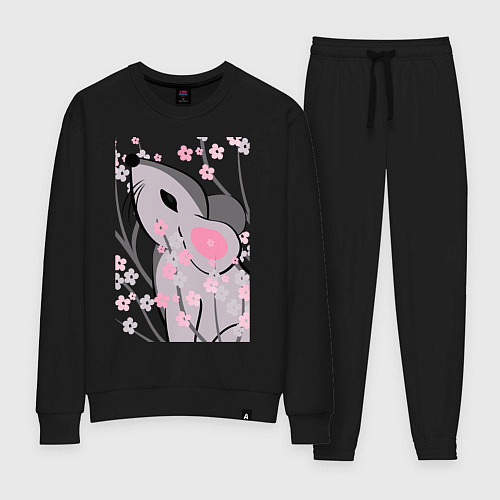 Женский костюм Мышка и сакура / Черный – фото 1