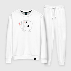Костюм хлопковый женский Четыре карты, цвет: белый