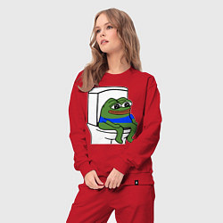 Костюм хлопковый женский Лягушонок пепе, цвет: красный — фото 2