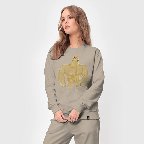 Женский костюм Мем собака качок DOGE / Миндальный – фото 3