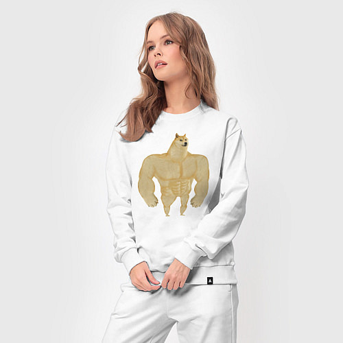 Женский костюм Мем собака качок DOGE / Белый – фото 3