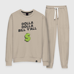 Костюм хлопковый женский Dolla Bill Yall, цвет: миндальный