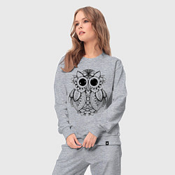 Костюм хлопковый женский Owl, цвет: меланж — фото 2