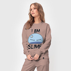 Костюм хлопковый женский I AM SLIME, Я СЛИЗЬ, цвет: пыльно-розовый — фото 2