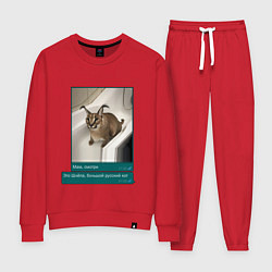 Костюм хлопковый женский Шлёпа, цвет: красный