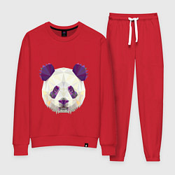 Костюм хлопковый женский Фиолетовая панда, цвет: красный