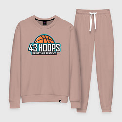 Костюм хлопковый женский 43 HOOPS, цвет: пыльно-розовый