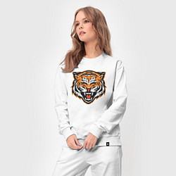 Костюм хлопковый женский Грозный тигр, цвет: белый — фото 2