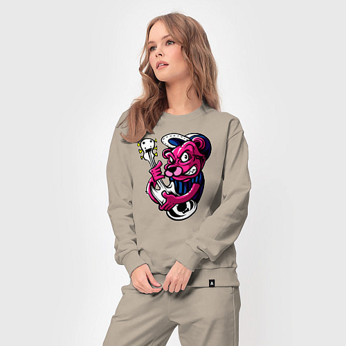 Женский костюм Гитарист медведь / Миндальный – фото 3