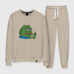 Костюм хлопковый женский Pepe love пепе лов, цвет: миндальный