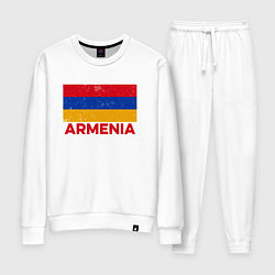 Костюм хлопковый женский Armenia Flag, цвет: белый