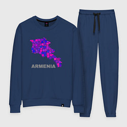 Костюм хлопковый женский Армения Armenia, цвет: тёмно-синий