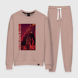 Костюм хлопковый женский ЕВАНГЕЛИОН РОБОТ EVANGELION ROBOT, цвет: пыльно-розовый