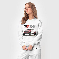 Костюм хлопковый женский Toyota Gazoo Racing Team, Finland Motorsport, цвет: белый — фото 2