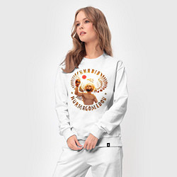 Костюм хлопковый женский Khabib Nurmagomedov Art, цвет: белый — фото 2