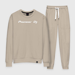 Костюм хлопковый женский Pioneer DJ - Logo White, цвет: миндальный