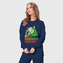 Костюм хлопковый женский Christmas Zombie, цвет: тёмно-синий — фото 2