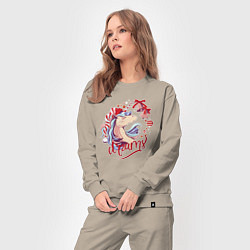 Костюм хлопковый женский Christmas unicorn Dreams, цвет: миндальный — фото 2