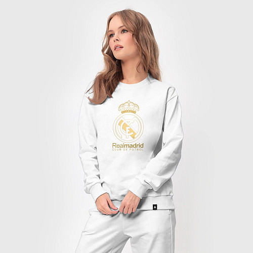 Женский костюм Real Madrid gold logo / Белый – фото 3