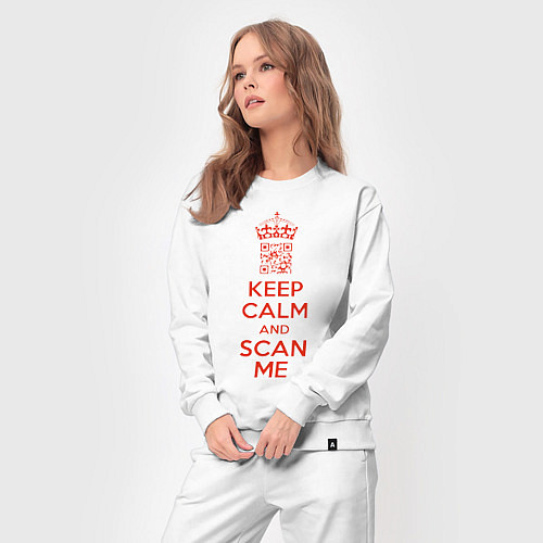 Женский костюм Keep calm and scan me - fuck off / Белый – фото 3