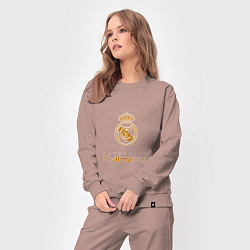 Костюм хлопковый женский Real Madrid Logo, цвет: пыльно-розовый — фото 2