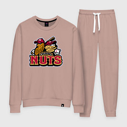 Костюм хлопковый женский Modesto Nuts -baseball team, цвет: пыльно-розовый