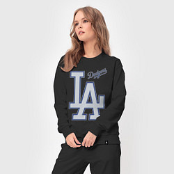 Костюм хлопковый женский Los Angeles Dodgers - baseball team, цвет: черный — фото 2