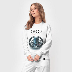 Костюм хлопковый женский Audi - car steering wheel, цвет: белый — фото 2