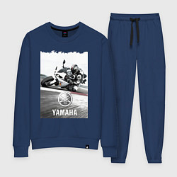Костюм хлопковый женский YAMAHA на вираже, цвет: тёмно-синий