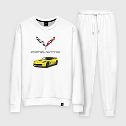 Костюм хлопковый женский Chevrolet Corvette motorsport, цвет: белый