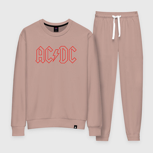 Женский костюм ACDC - Logo / Пыльно-розовый – фото 1