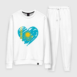 Костюм хлопковый женский Kazakhstan Heart, цвет: белый